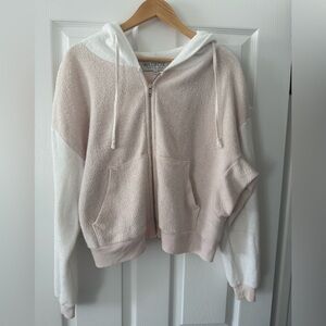 Wildfox Blush & White Zip up Hoodie